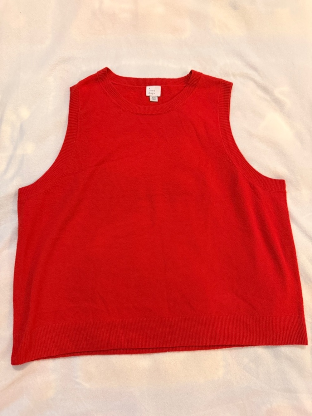 XXL Red Sleeveless Knit Sweater Tank